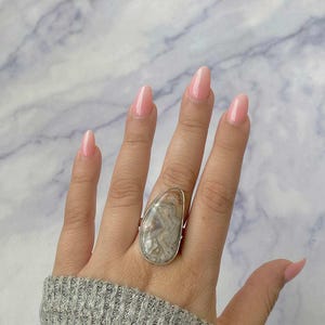 Crazy Lace Agate Adjustable Ring / 925 Sterling Silver Ring / Healing Gemstone / Gifts for her / Fancy / Statement Crazy Lace Agate Rings