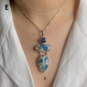 K2-Jaspis-Anhänger / 925er Sterlingsilber / Heilstein / Natürlicher K2-Jaspis-Schmuck / Geschenk für Sie / Statement-Anhänger E