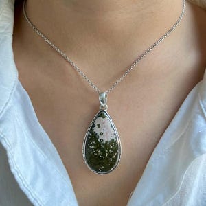 Ocean Jasper Pendant / 925 Sterling Silver Pendant / Healing Gemstone / Ocean Jasper Jewellery / Pear Cab / Statement Ocean Jasper Pendants