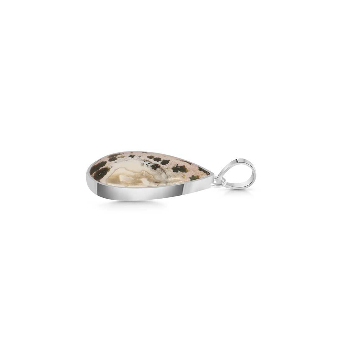 Pendentif En Argent Sterling 925 Avec Jaspe Naturel Océan - Fait Main Aux États-Unis - 2,25 Pouces