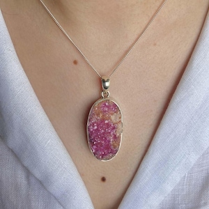 Cobalt Calcite Pendant / 925 Sterling Silver Pendant / Healing Gemstone / Gifts for her / Fancy Rough / Statement Cobalt Calcite Pendants