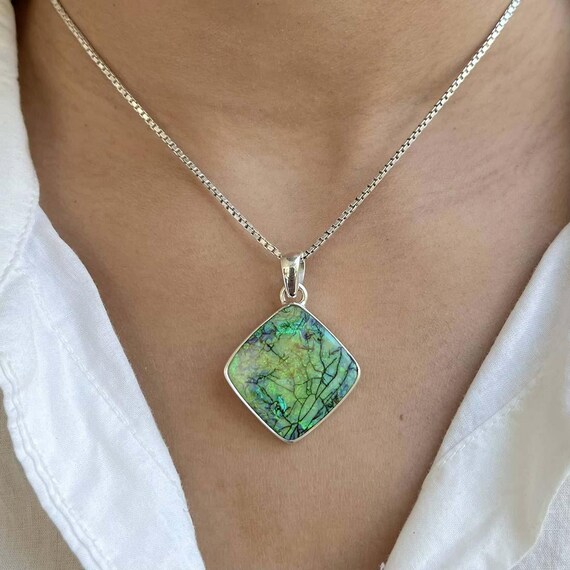 Monarch Opal Pendant 925 Sterling Silver Pendant Healing