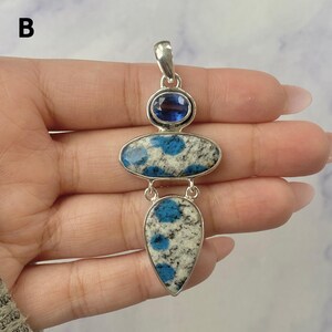 K2-Jaspis-Anhänger / 925er Sterlingsilber / Heilstein / Natürlicher K2-Jaspis-Schmuck / Geschenk für Sie / Statement-Anhänger Bild 5