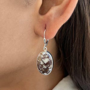 Wild Horse Jasper Earring / 925 Sterling Silver Earring / Healing Gemstone / Gifts For Her / Oval Cab / Statement Wild Horse Jasper Earring