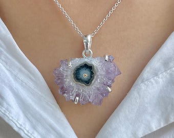 Amethyst Stalactite Pendant / 925 Sterling Silver / Healing Gemstone / Gifts for her / Fancy Stalactite / Statement Pendant ASL-P-242.
