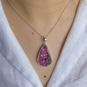 Cobalt Calcite Pendant / 925 Sterling Silver Pendant / Healing Gemstone / Gifts for her / Fancy Rough / Statement Cobalt Calcite Pendants