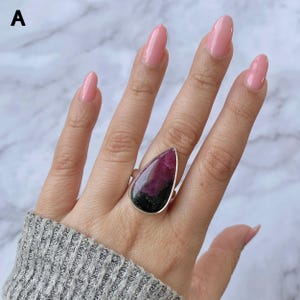 Ruby Zoisite Adjustable Ring / 925 Sterling Silver / Healing Gemstone / Gifts for her / Ruby Zoisite Jewel / Statement Ring