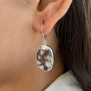Wild Horse Jasper Earring / 925 Sterling Silver Earring / Healing Gemstone / Gifts For Her / Oval Cab / Statement Wild Horse Jasper Earring