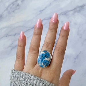K2 Jasper Adjustable Ring / 925 Sterling Silver Ring / Healing Gemstone / Gifts for her / Oval Cab / K2 Jasper / Statement K2 Jasper Rings