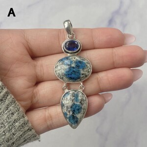 K2-Jaspis-Anhänger / 925er Sterlingsilber / Heilstein / Natürlicher K2-Jaspis-Schmuck / Geschenk für Sie / Statement-Anhänger Bild 3