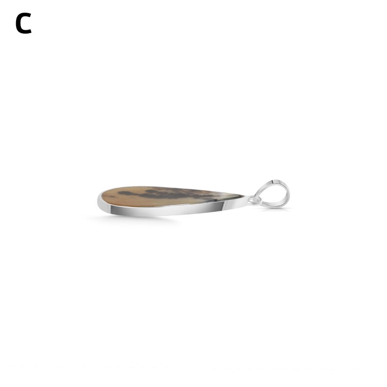 Colgante de ágata paisajística / Plata de ley 925 / Piedra preciosa curativa / Joya de ágata paisajística / Regalos para ella / Colgante llamativo imagen 13