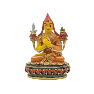4-Inch Tsongkhapa, Buddhist Miniature Statue, Thangka Color Finishing