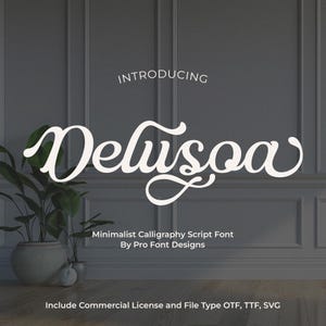 Delusoa - fuente de escritura vintage, fuente moderna, fuente retro, fuente de marca, fuentes cricut, fuentes svg, fuentes para cricut, fuente de caligrafía