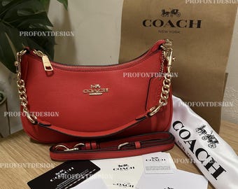 Vintage Coach Red Station Bag Top Handle Turnlock Crossbody 5130