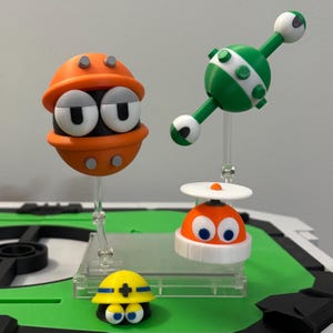 Megaman Enemy 4-Pack – Bundy Heli, Watcher, Met, Mambu | 3D Printed Figures | Made to Order