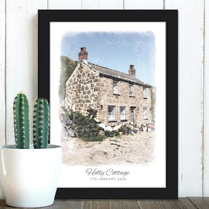 Custom Watercolor House Portrait,Watercolor House Painting,Personalized Housewarming Gift,First Home Gift,Realtor Closing Gift,Home Portrait