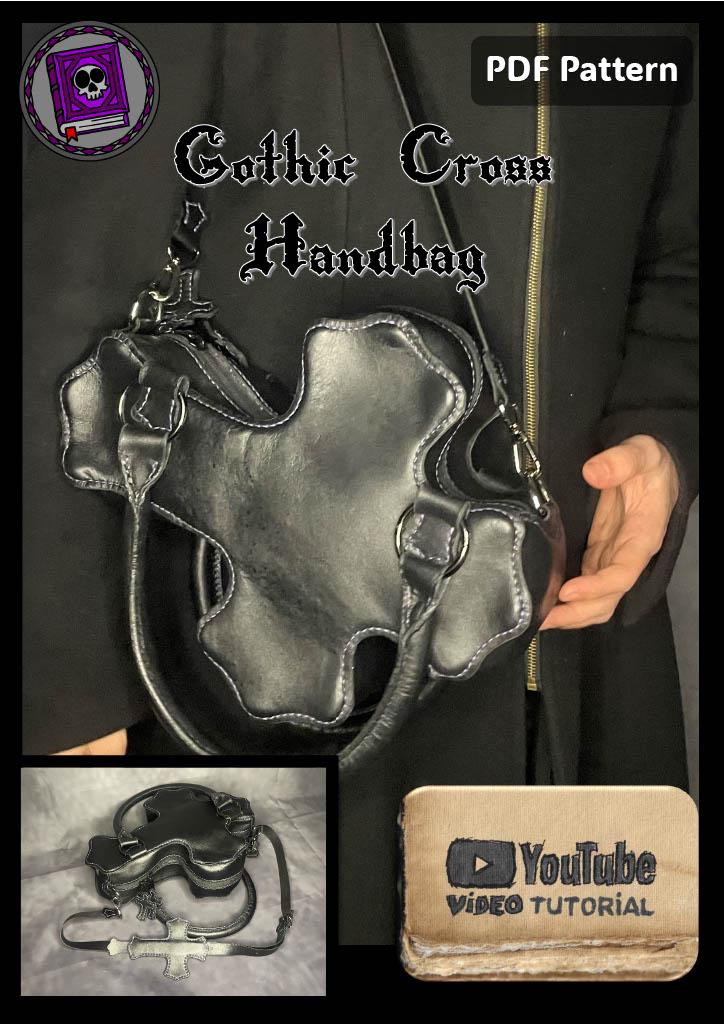 Pochette Femme Gothique - Simili Cuir Rayé Noir Et Rouge - Taille Petite - Neuf Avec étiquettes