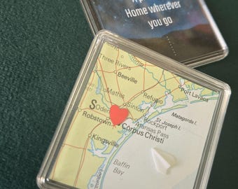 Custom Map Piece, Pocket Hug, Moving Away Gift