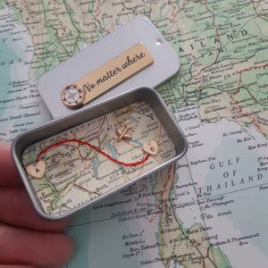 Long distance gift, two maps in one, custom map gift, maps in frame, boyfriend distance, deployment gift, miss you gift, girlfriend distance