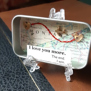Je t'aime plus, mini cadre pour carte, je t'aime le plus, interurbain pour lui, chaîne du destin, cadeau tu me manques, carte d'anniversaire, cadeau de carte pour couple