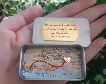 Long distance gift, two maps in one, custom map gift, maps in frame, boyfriend distance, deployment gift, miss you gift, girlfriend distance