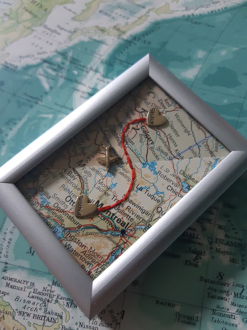 Brother Sister Map Frame: Long Distance Gift - Etsy Canada