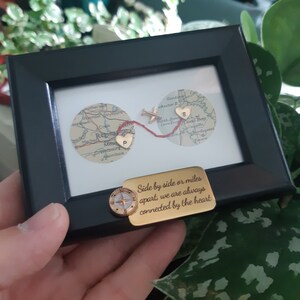 Long Distance Gift, Two Maps in One, Custom Map Gift, Maps in Frame ...