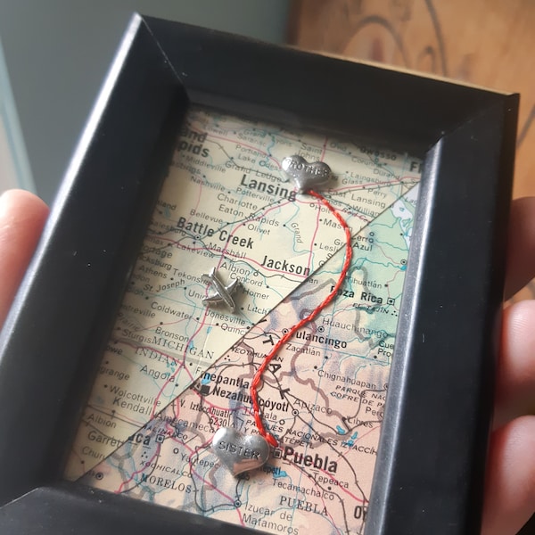 Brother sister gift,brother distance, brother birthday, map gift for brother, sister gift, miss you brother, map gift for him
