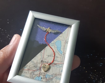 Personalized Memorial Frame: City Map, Starry Sky, Initial Charm