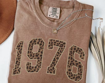 50th Birthday Shirt, Comfort Colors Leopard Print Vintage 1976 Limited Edition T-Shirt
