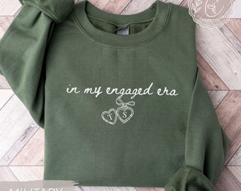 Future Mrs Engagement Sweatshirt: Custom In My Engaged Era Coquette Locket Personalized Bride To Be Sweatshirt, Future Mrs. Sweater