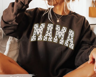 Mama Sweatshirt: Polka Dot Mama Sweater, Pregnancy Announcement Crewneck, New Mom Gift, Pregnancy Reveal, Mama Shirt, New Mom Sweatshirt