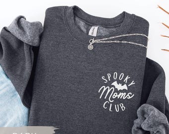 Halloween Mama Sweatshirt: Spooky Moms Club Minimalist Fall Crewneck Sweater