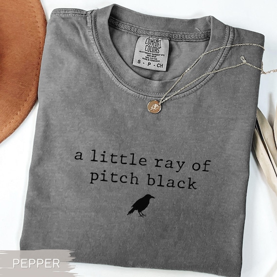 Funny Sarcastic Shirt, Comfort Colors Bird Lover Tshirt, Funny Gift for Friend, Dark Humor Tee, A Little Ray of Pitch Black, Gothic Crow Tee