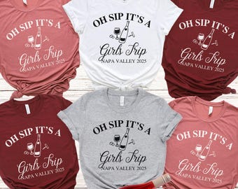 Winery Girls Trip Shirts, Personalized Wine Tasting Tshirts, Girls Weekend TShirts, Custom Group Matching, Napa Valley Shirts, Birthday Tees