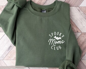 Halloween Mama Sweatshirt: Spooky Moms Club Minimalist Fall Crewneck Sweater