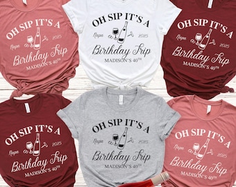Winery Birthday Trip Shirts, Personalized Wine Tasting Tshirts, Girls Weekend TShirts, Custom Group Matching, Napa Valley Shirts, Girls Trip