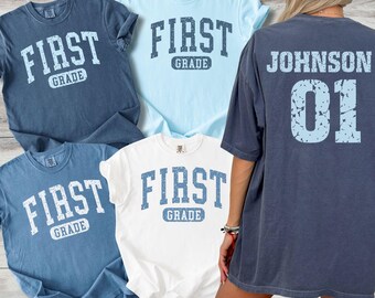First Grade Teacher Shirt, Comfort Colors® First Grade Team T-Shirt, Personalized 1st Grade Back to School Shirt, First Grade Group Matching