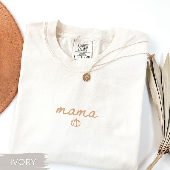 Halloween Mama Shirt, Comfort Colors Halloween Pumpkin Mama TShirt, Halloween Mom Gift, Minimalist Mama Fall Shirt, Mama Halloween T-Shirt