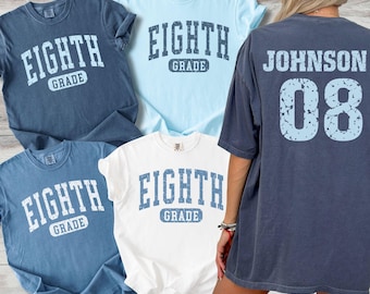 Eighth Grade Teacher Shirt, Comfort Colors Eighth Grade Team Tee, Personalized 8th Grade Back to School Shirt, Middle School Teacher Shirt