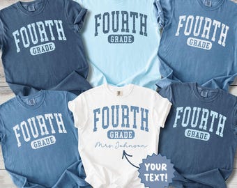 Fourth Grade Teacher Shirt, Comfort Colors Fourth Grade Team Tee, Personalized 4th Grade Back to School Shirt, Fourth Grade Group Matching
