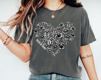 Comfort Colors® Funny Raccoon Shirt, Feral Raccoon Tshirt, Feral Shirt, Raccoon Lover Gift, Vintage Retro Raccoon Tee, Weirdcore, Trashcore