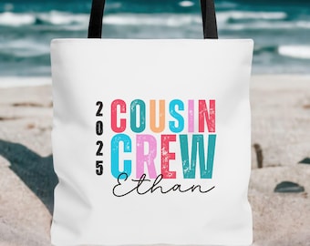 Cousin Crew Personalized Tote Bag, Family Reunion Bag, Custom Family Gift, Family Group Tote Bag, Personalized Canvas Bag, Family Vacation