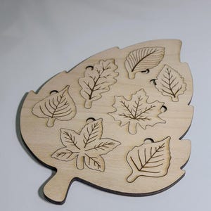 Montessori Wooden Leaf Puzzle: Natural Birch Eco Toy