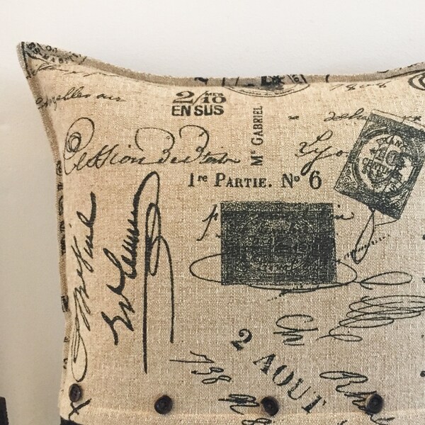 French Script Pillow Etsy