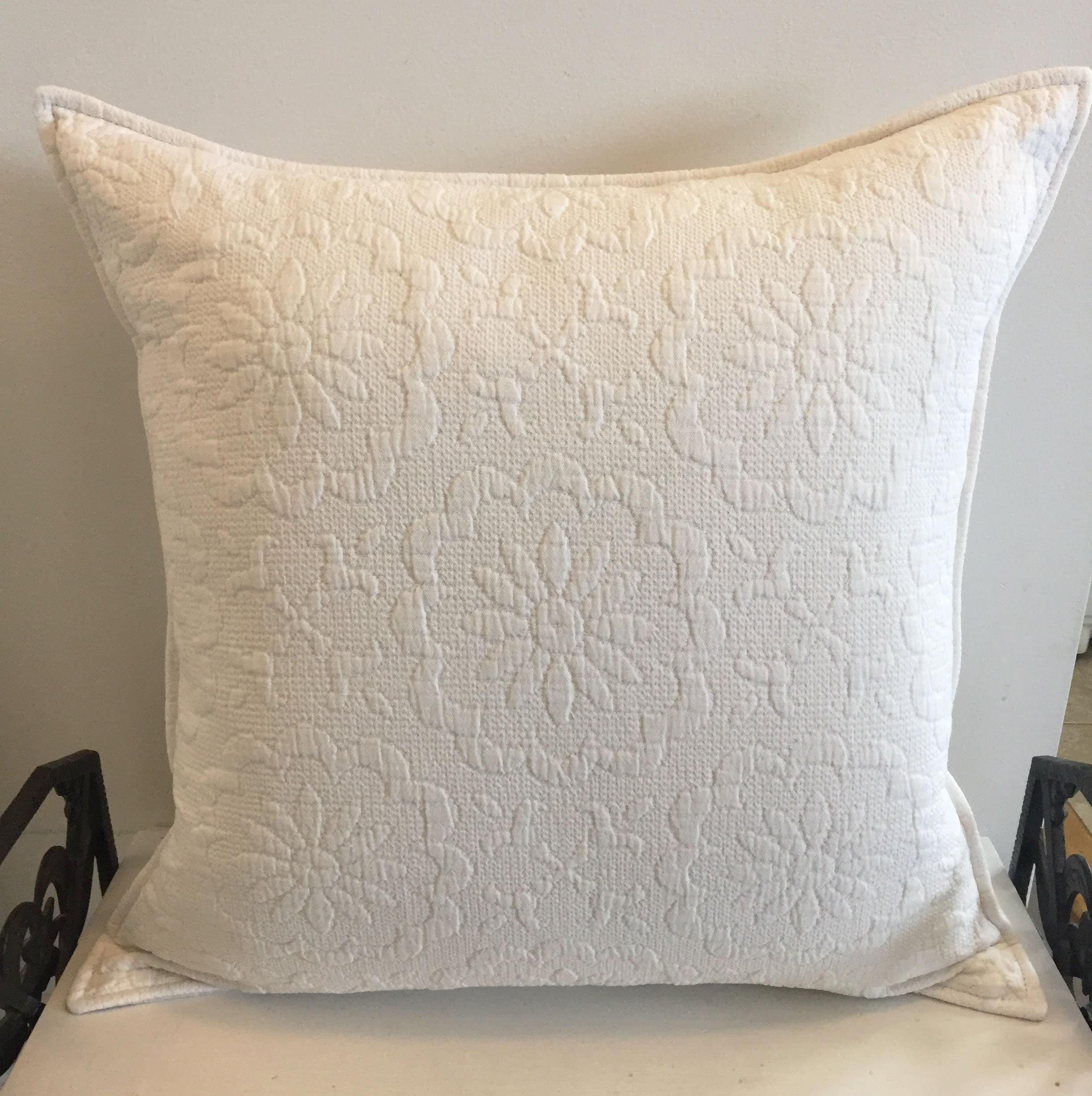 Vintage White Cotton Matelassé Custom Pillow Cover Etsy