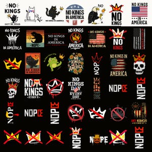 No Kings in America bundle Png,Digital Download, Patriotic Democracy PNG,no kings svg, No Kings in America Sign,Not my President,
