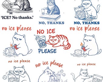 Gato sem gelo, por favor, SVG PNG, Meme de gato sarcástico em SVG, Justiça social feminista em PNG, Frases sarcásticas engraçadas em SVG, Presente.