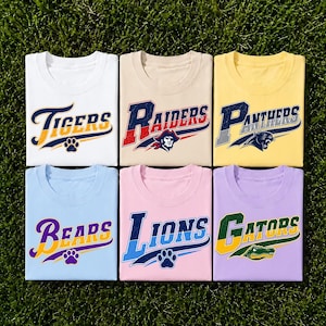 Custom School Mascot Football Baseball Hockey Retro Striped Design PNG, Custom School Team PNG, Custom Mascot PNG, Personalized Football Png