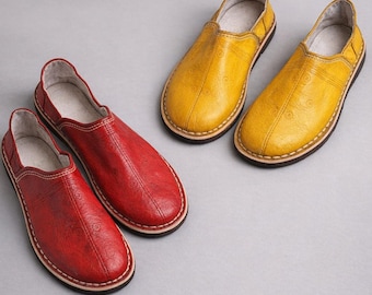 Babuchas marroquíes hechas a mano / Babuchas tradicionales de cuero para mujer y hombre / Cómodas babuchas para interior y exterior Marruecos